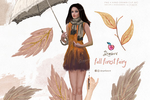 Fall Forest Fairy, Autumn Art 048