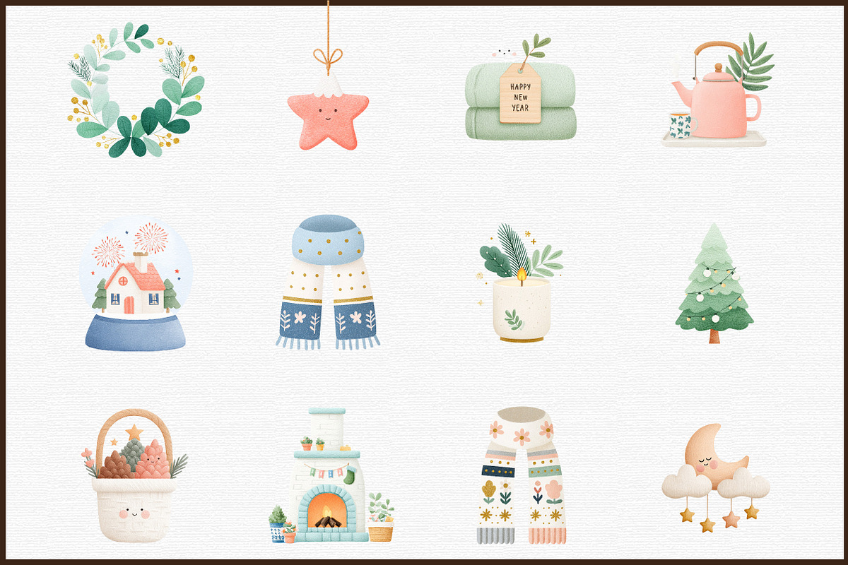 Hygge New Year Scandinavian Clipart, an Illustration by Sublimation Artist (Photo 3 of 6)