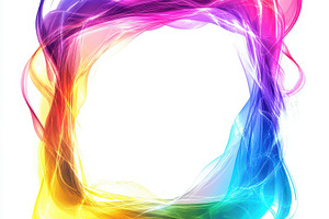 Rainbow abstract square frame design, an Abstract Photo by Pixeness Studio