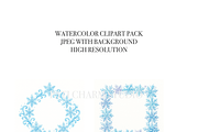 Snowflake Border Clipart Set, a Decorative Illustration by Pati Charm Studio (Thumbnail 4 of 8)