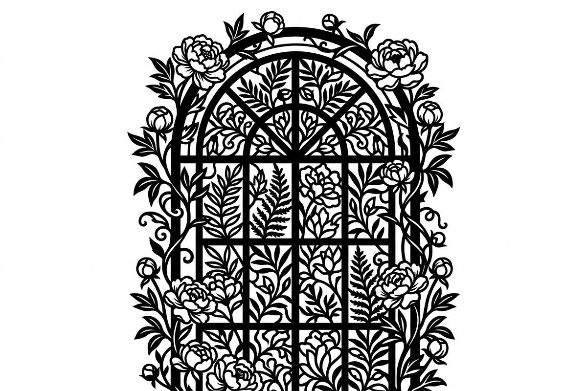 50 Floral French Window Ornament, a Decorative Illustration by Amazin_art (Photo 27 of 29)