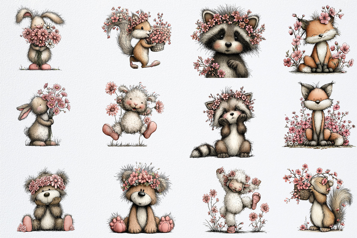 Spring Animals Clipart, an Illustration by Watercolor design (Photo 3 of 6)
