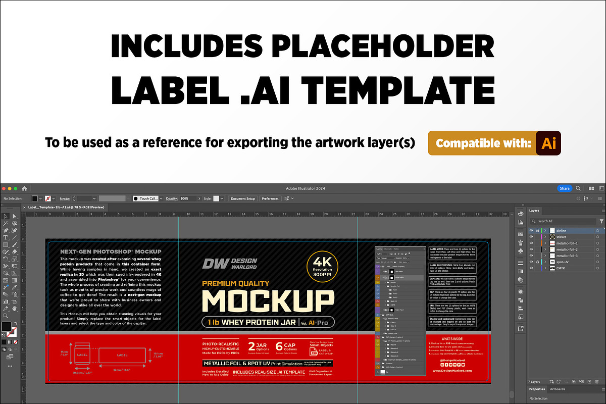 1lb Whey Protein Jar Mockup A1-Pro, a Packaging Mockup by Design Warlord (Photo 7 of 16)