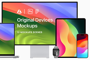 12 Original Devices Mockups - 2024