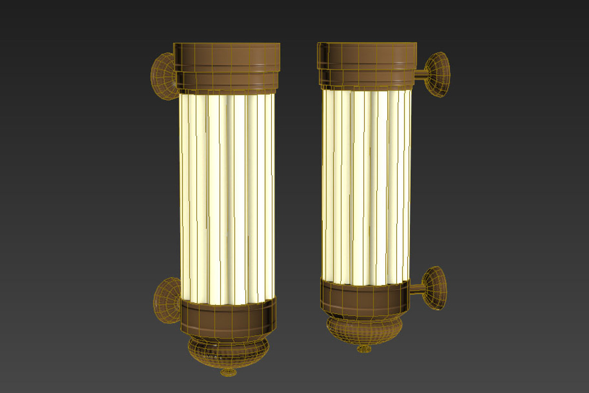 Light Sconce - Art Deco, a Furniture 3D Model by Video Game Assets (Photo 2 of 2)