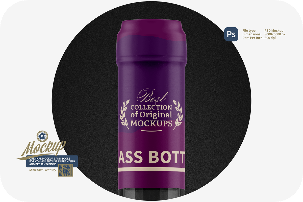 Glass Bottle Mockup, a Packaging Mockup by Reformer Mockup (Photo 2 of 6)