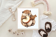 Watercolor Autumn Cute Beaver, an Illustration by CraftArtStudio (Thumbnail 6 of 6)