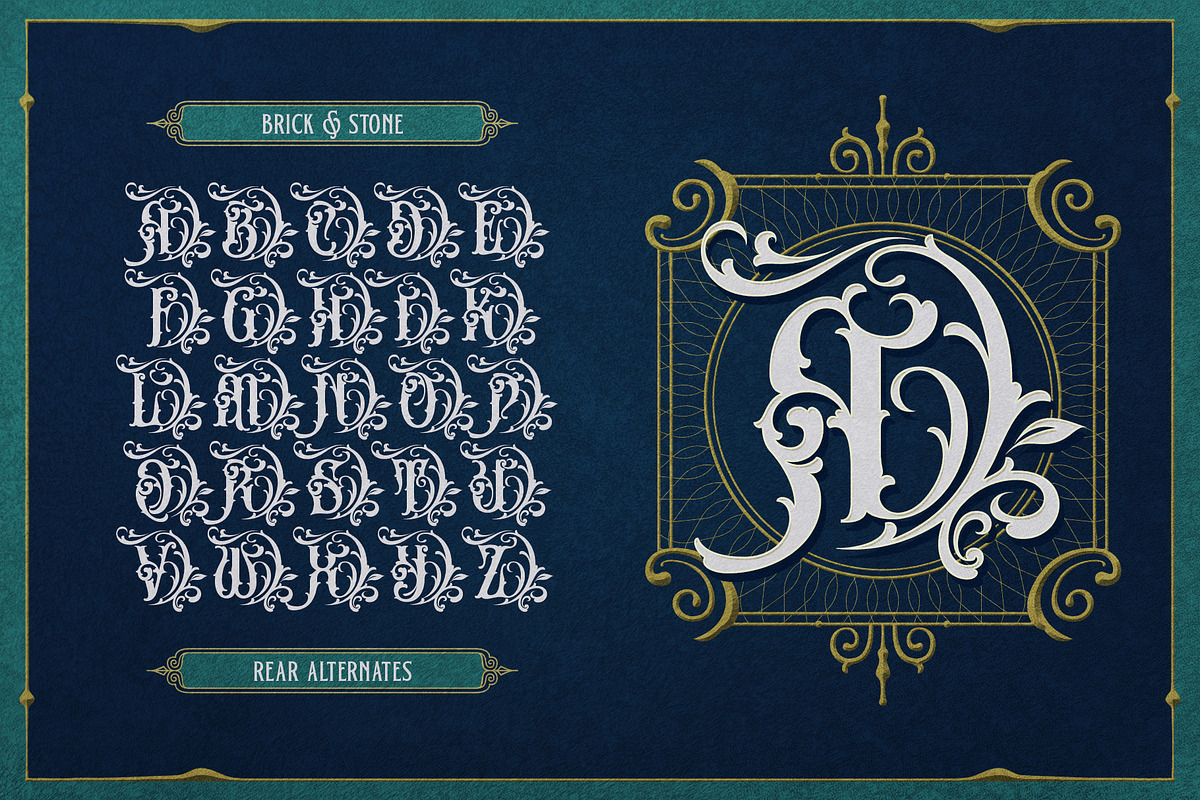 Brick Stone Victorian Typeface, a Blackletter Font by alit design (Photo 7 of 23)