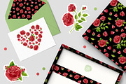 Watercolor pink and red roses, an Illustration by Valin Malin (Thumbnail 6 of 16)