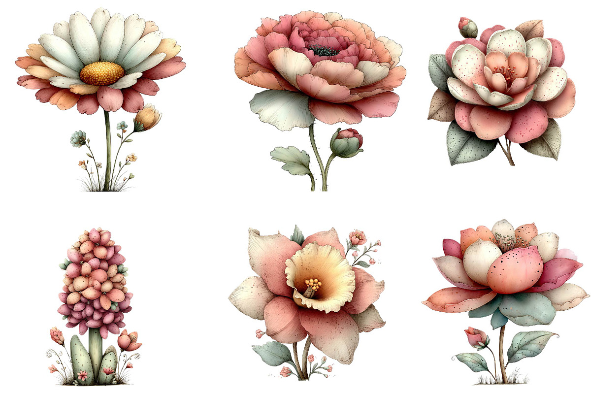 Collection of Spring Watercolor Flor, an Illustration by CreationArt (Photo 5 of 7)