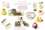 Watercolor Asian Vibe, an Object Illustration by Budogoshch (Thumbnail 2 of 8)