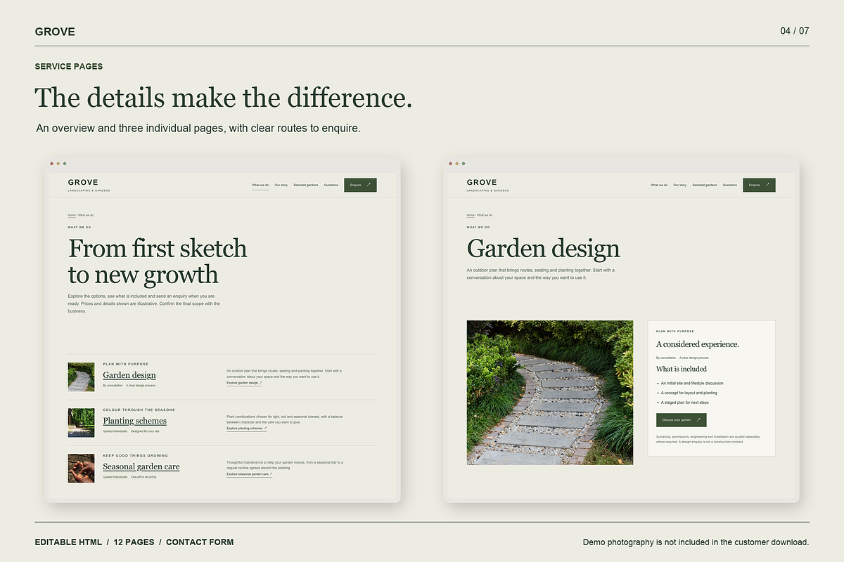 GROVE Landscaping HTML Template, a HTML Template by Darweish Designs (Photo 4 of 7)
