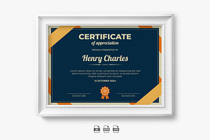 Certificate Appreciation Template, a Stationery Template by Artnivora.Std