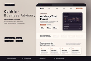 Business Advisory Landing Page, an UI Kit Template by Pitchlook.Studio