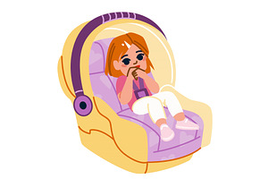 Cute little girl fastened in, a Transportation Illustration by pikepicture