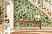 Exotic Garden I Mint Wallpaper, a Wallpaper Graphic by by creative paper (Thumbnail 4 of 15)