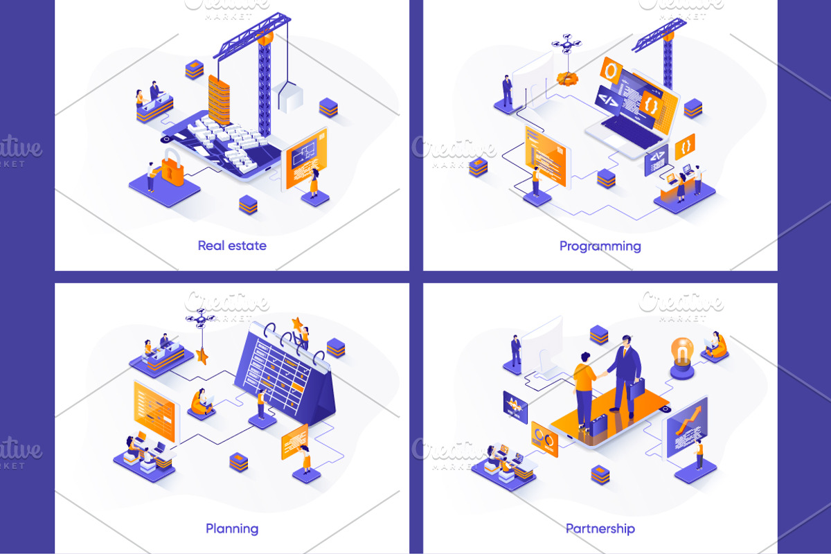 Isometric Concept Illustration Kit, a Templates & Theme by alexdndz (Photo 20 of 26)