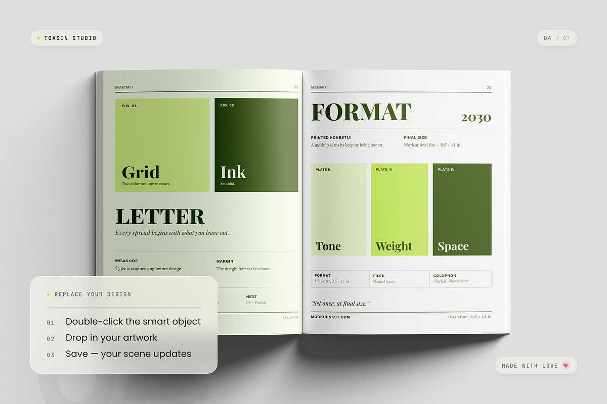 US Letter Magazine Mockup, a Books & Magazine Mockup by Toasin Studio (Photo 4 of 7)
