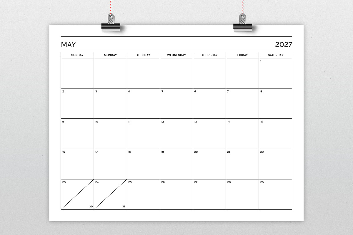 2027 Basic Modern 8.5x11 in Calendar preview 2