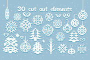 Paper snow. Cutout font & extras., a Script Font by Red Ink (Thumbnail 3 of 11)