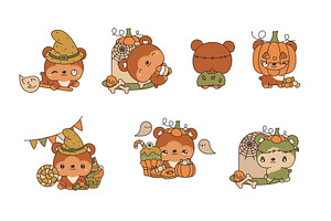 Set Halloween Bear, Halloween Animal