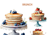 Watercolor Brunch Clipart blueberry, a Food Illustration by VM PARTYS  BY TAIRUMA (Thumbnail 8 of 10)