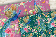 Seamless patterns .Peacocks  Flower, a Pattern Graphic by MitrushovaArt (Thumbnail 3 of 10)