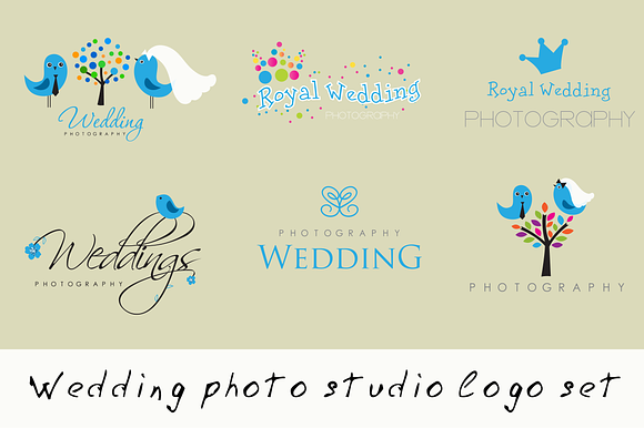 Wedding Photo Studio Logo Set