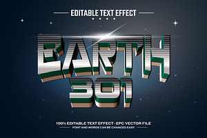 Earth 301 3D Editable Text Effect