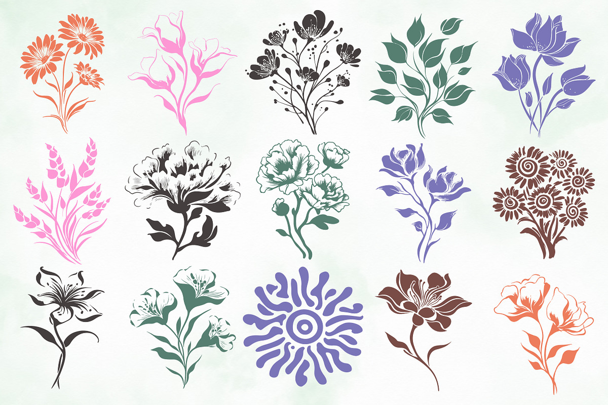 Minimalist Flower Silhouette PNG, a Decorative Illustration by Creative Art (Photo 2 of 4)