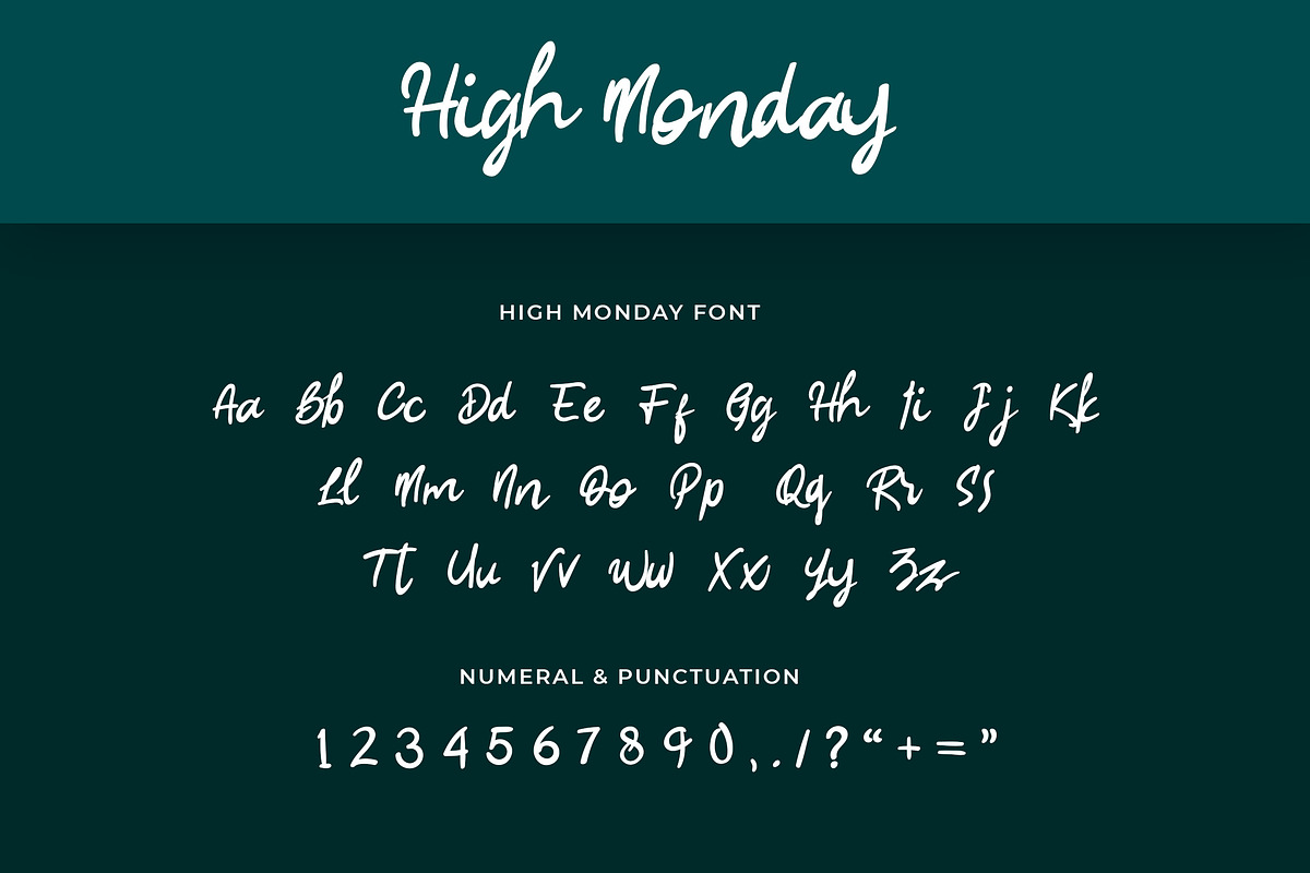 High Monday Handwritten Font preview 2