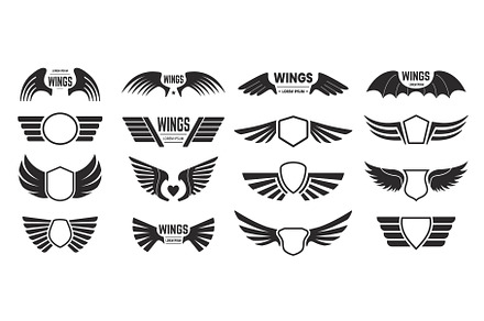 Wings badges. Heraldic shield with, a Graphic by winwin.art