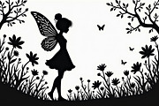 Silhouette of Fairy with Butterflie, an Illustration by Amazin_art (Thumbnail 6 of 21)