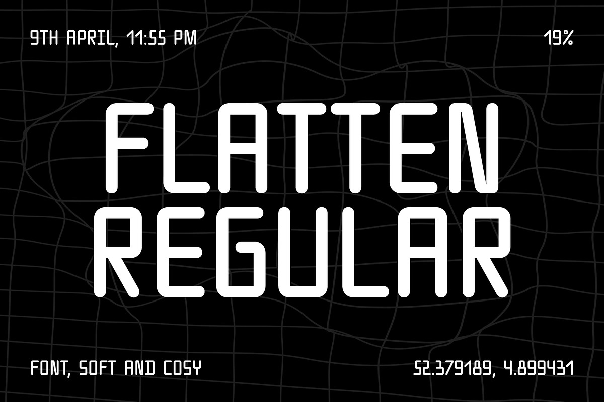 Flatten, a Sans Serif Font by Here  FF (Photo 1 of 15)