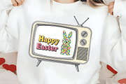 Retro TV Happy Easter Bunny Shirt SV, an Illustration by CrexoraLab (Thumbnail 4 of 4)