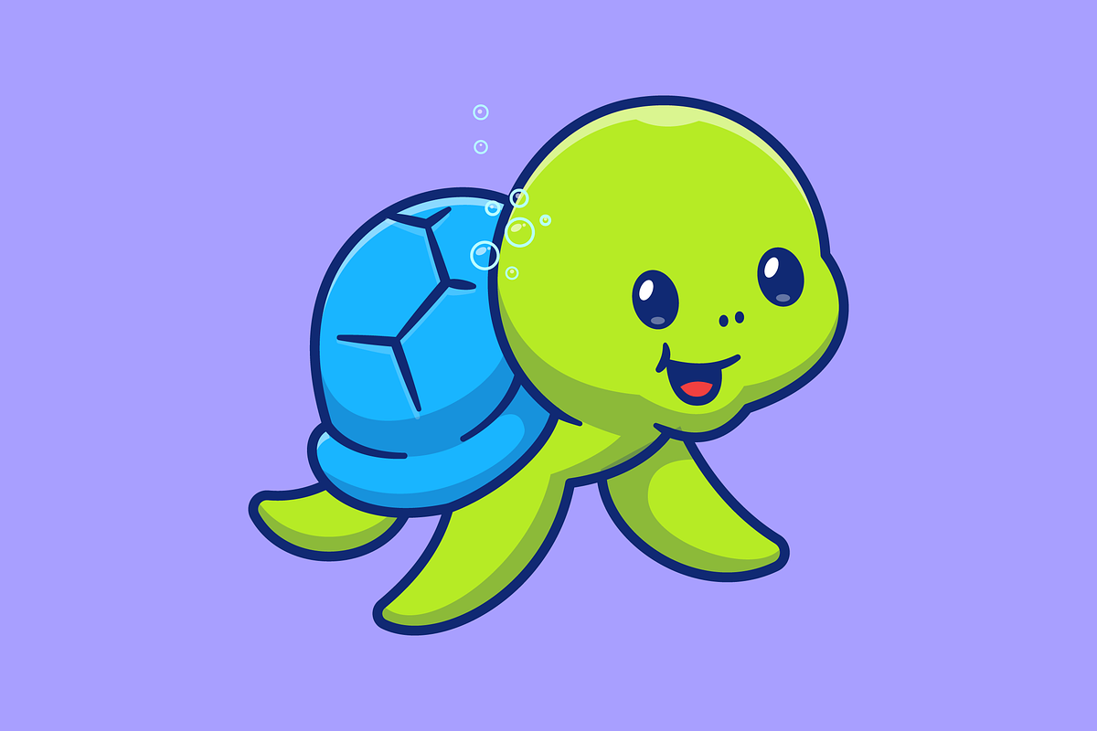 Cute Turtle Swimming Cartoon, an Animal Illustration by Catalyst Labs (Photo 1 of 3)