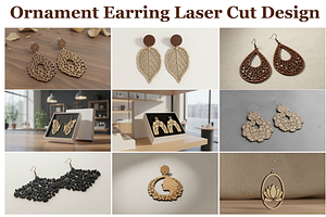Elegant Ornament Earrings, an Illustration by hafijul