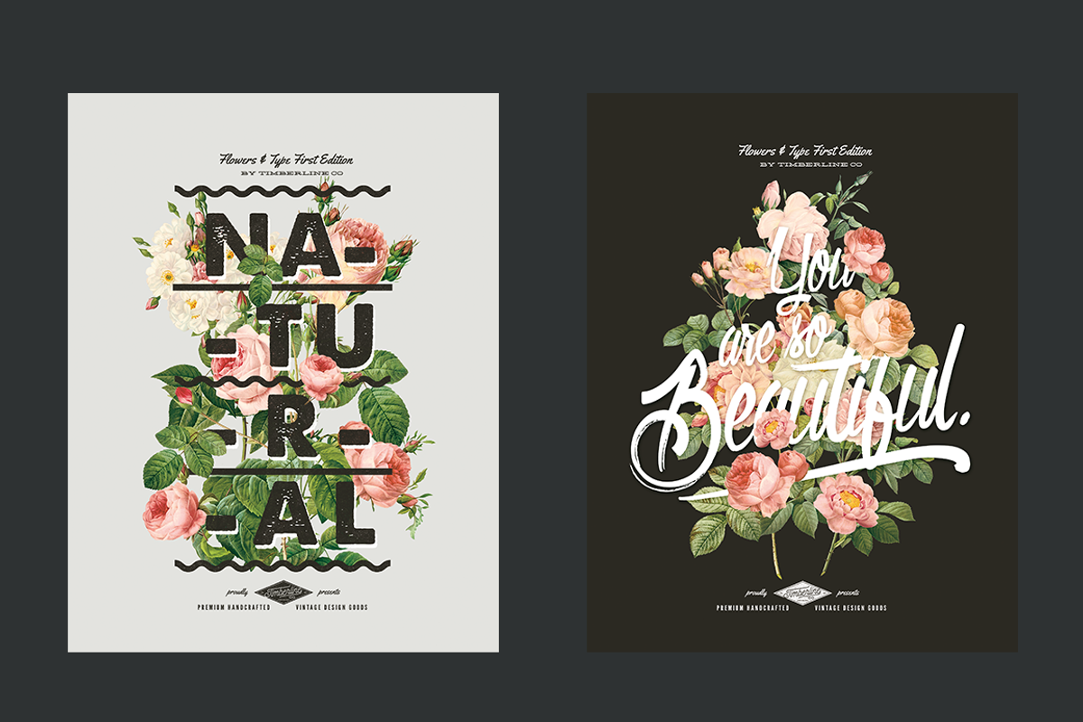 Flowers And Type, a Layer Style Add-On by Timberline Co (Photo 3 of 8)