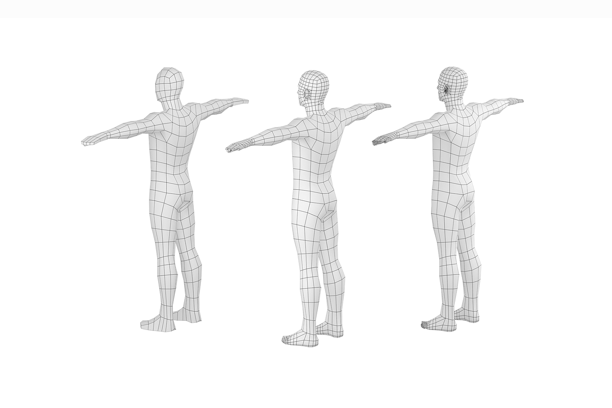 Male Low Poly Base Mesh in T-Pose, a Characters & Person 3D Model by VK Studio (Photo 7 of 11)