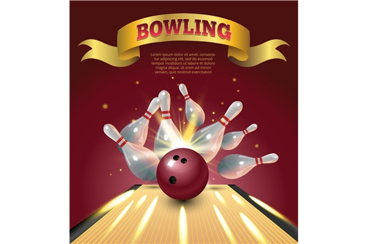 Bowling club poster, an Illustration by Maria Averburg Studio