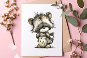 Whimsical summer raccoon clipart, an Illustration by SinaCreation (Thumbnail 5 of 8)