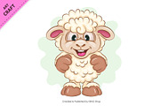 Set of Cartoon Sheeps 01. Clipart., an Animal Illustration by KENO Mascots (Thumbnail 2 of 7)