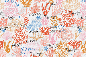 Coral Reef Seamless Pattern