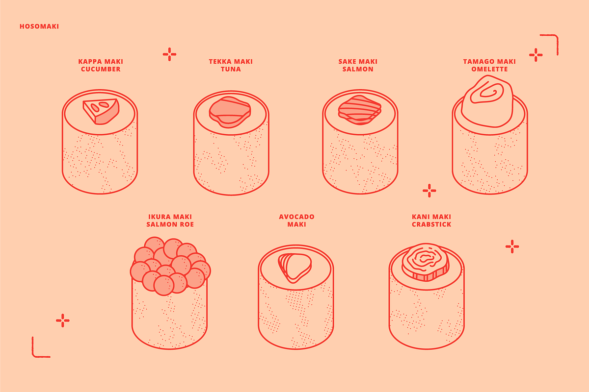 Sushi Vector Food Illustrations, a Food Illustration by TheFoodAtlas (Photo 2 of 15)