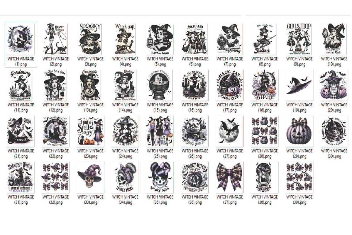 30 file Vintage Halloween Witch, an Object Graphic by Little Mango (Photo 4 of 4)