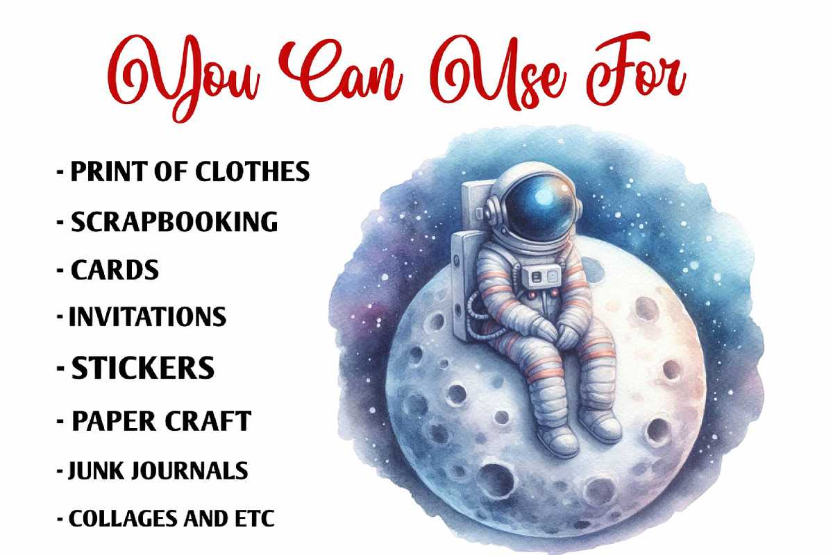 Astronaut and Space Watercolor, a Technology Illustration by fashionaddict (Photo 6 of 7)