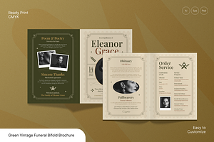 Vintage Funeral Bifold Brochure, a Brochure Template by Annora Studio