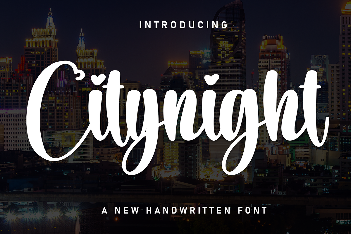 Citynight | Script Font, a Handwritten Font by Scratchones (Photo 1 of 8)