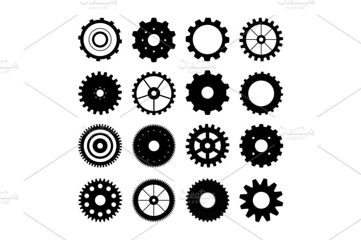 Collection of gear icons, a Background Graphic by Elen_Art