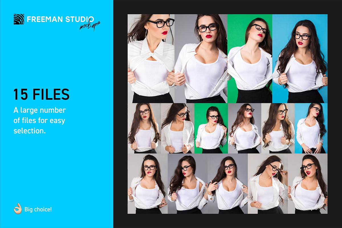 Super Girl T-Shirt Mock-Up Set, a Shirt Mockup by Freeman Studio (Photo 4 of 13)
